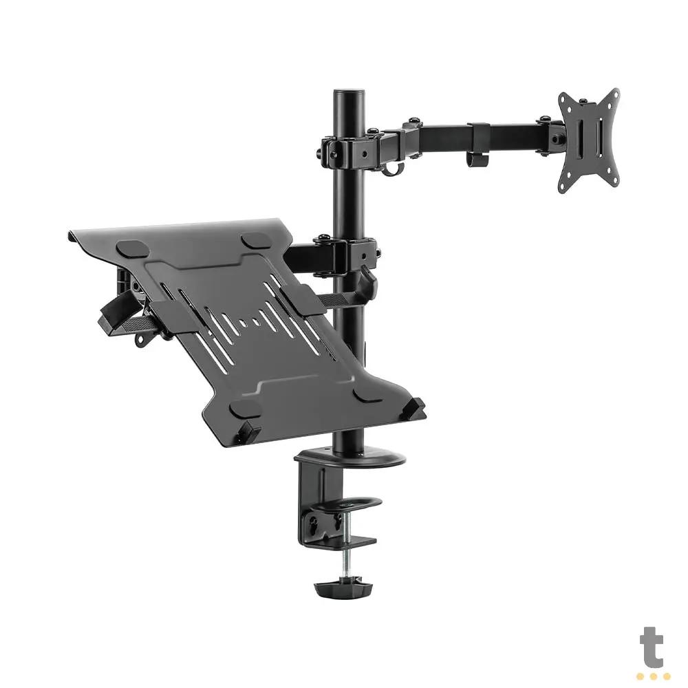 Suporte de Mesa Articulado para Monitor 17" a 32" e Notebook de 10" a 15,6" Fortrek Fk485s - 81036 Truedata